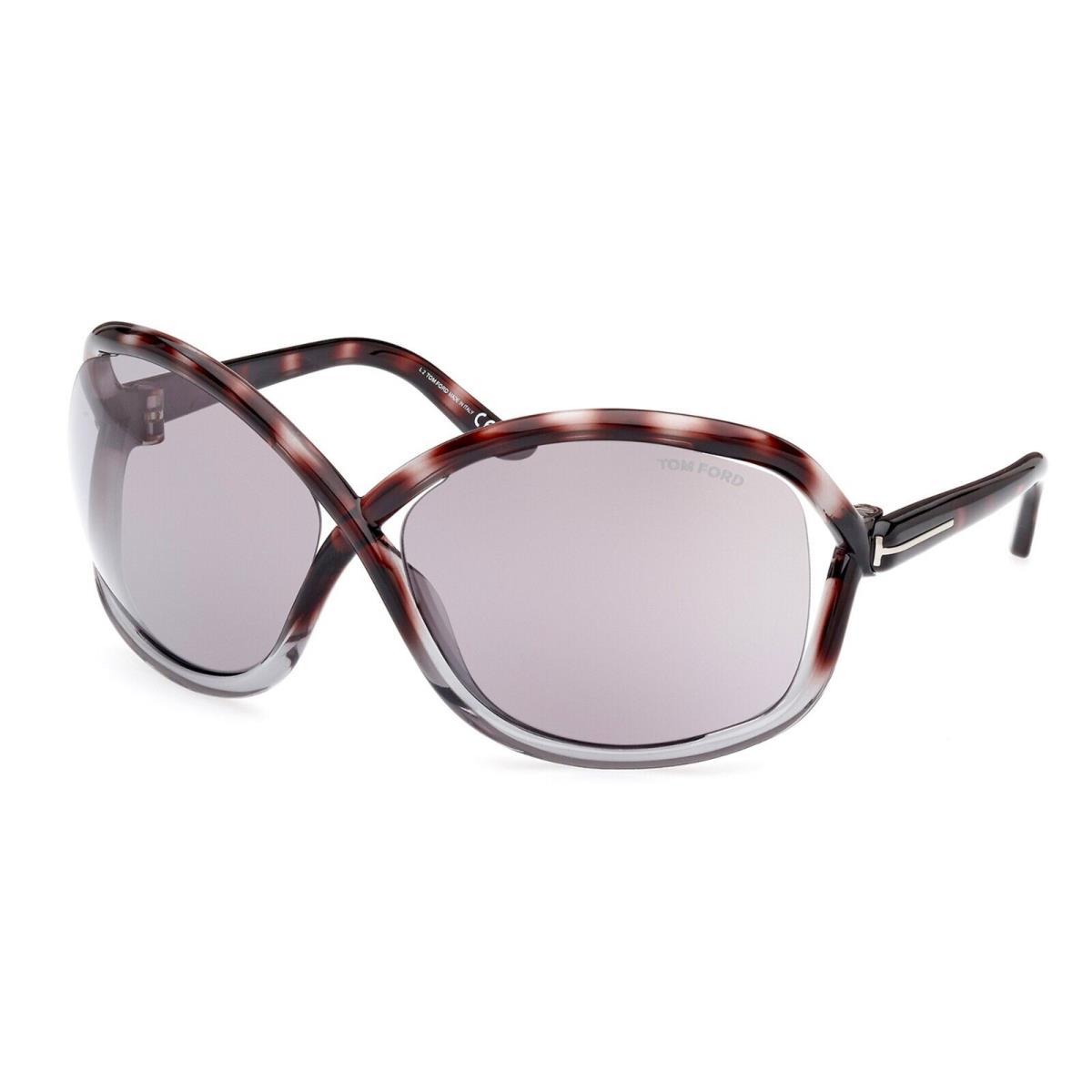 Tom Ford Bettina FT 1068 Havana/smoke Mirrored 55C Sunglasses