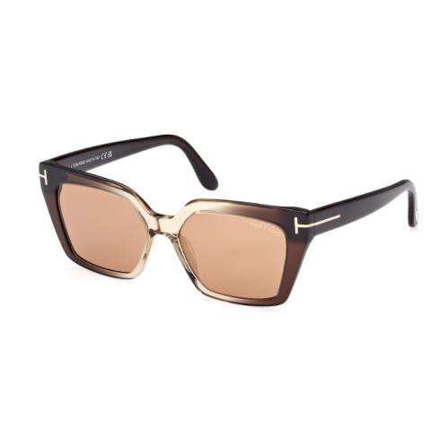 Tom Ford Winona FT1030 47J Light Brown/roviex Gradient Women`s Sunglasses