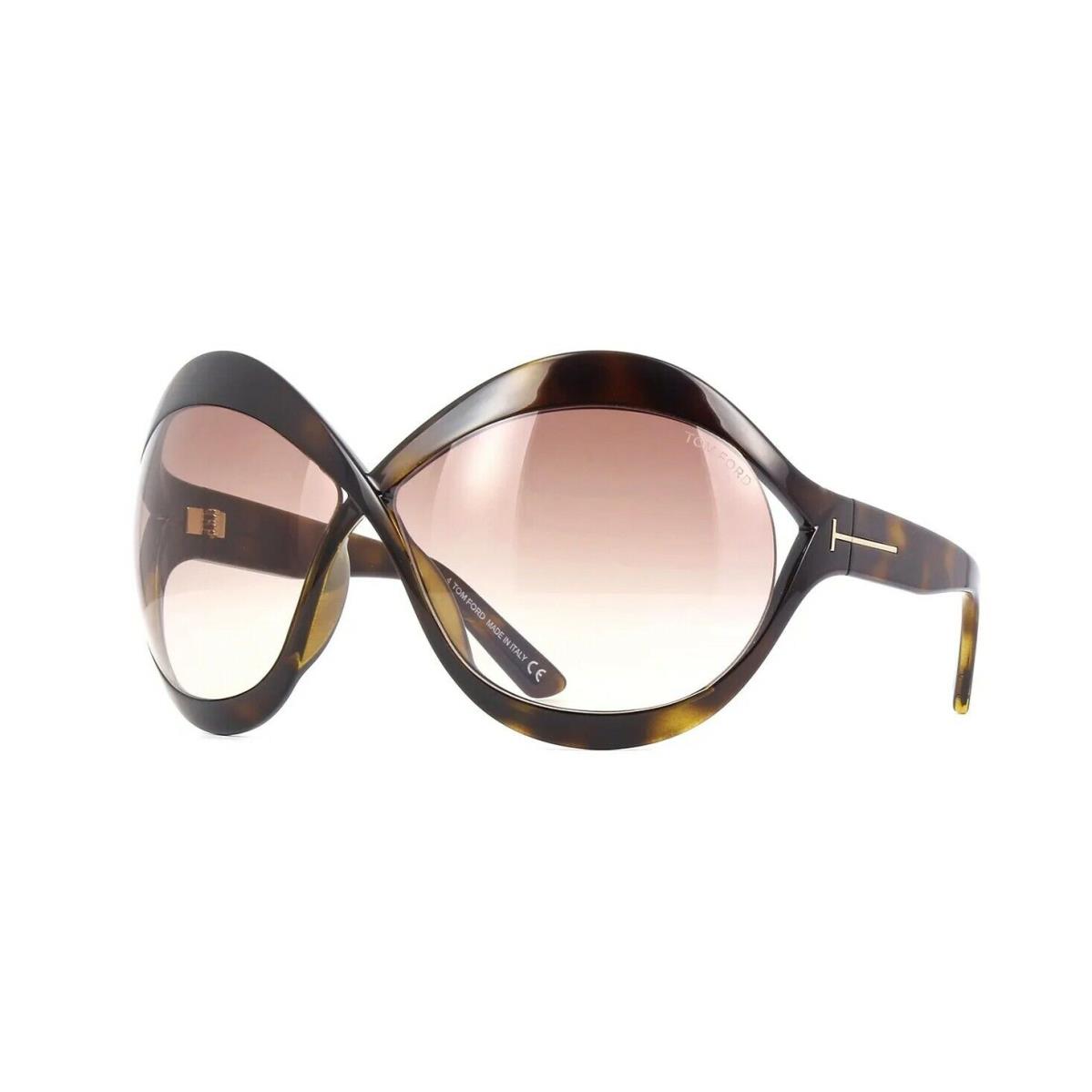 Tom Ford CARINE-02 FT 0902 Dark Havana/light Brown Shaded 52F Sunglasses