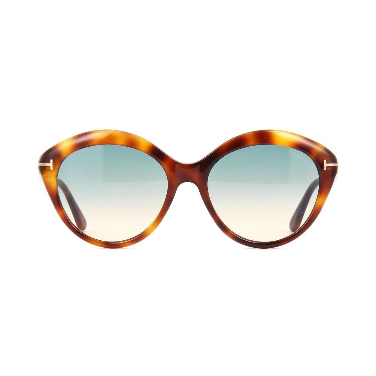 Tom Ford Maxine FT 0763 Light Havana/green Shaded 53P A Sunglasses