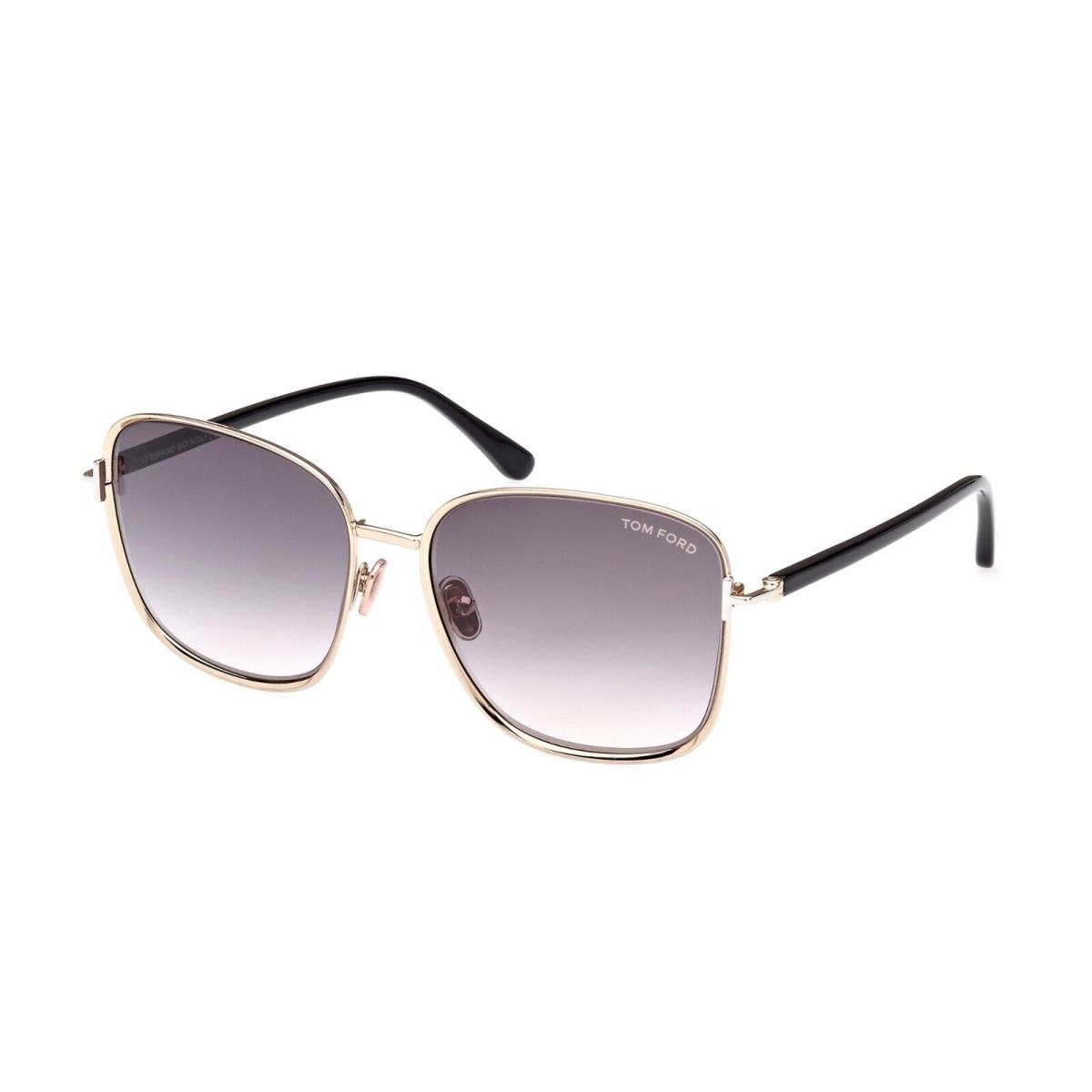 Tom Ford Fern FT 1029 Shiny Rose Gold/grey Shaded 28B Sunglasses