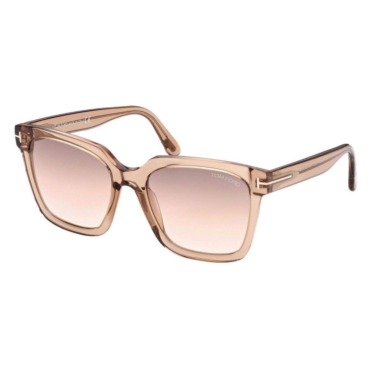 Tom Ford Selby FT 0952 Transparent Light Brown/brown Shaded 45G Sunglasses