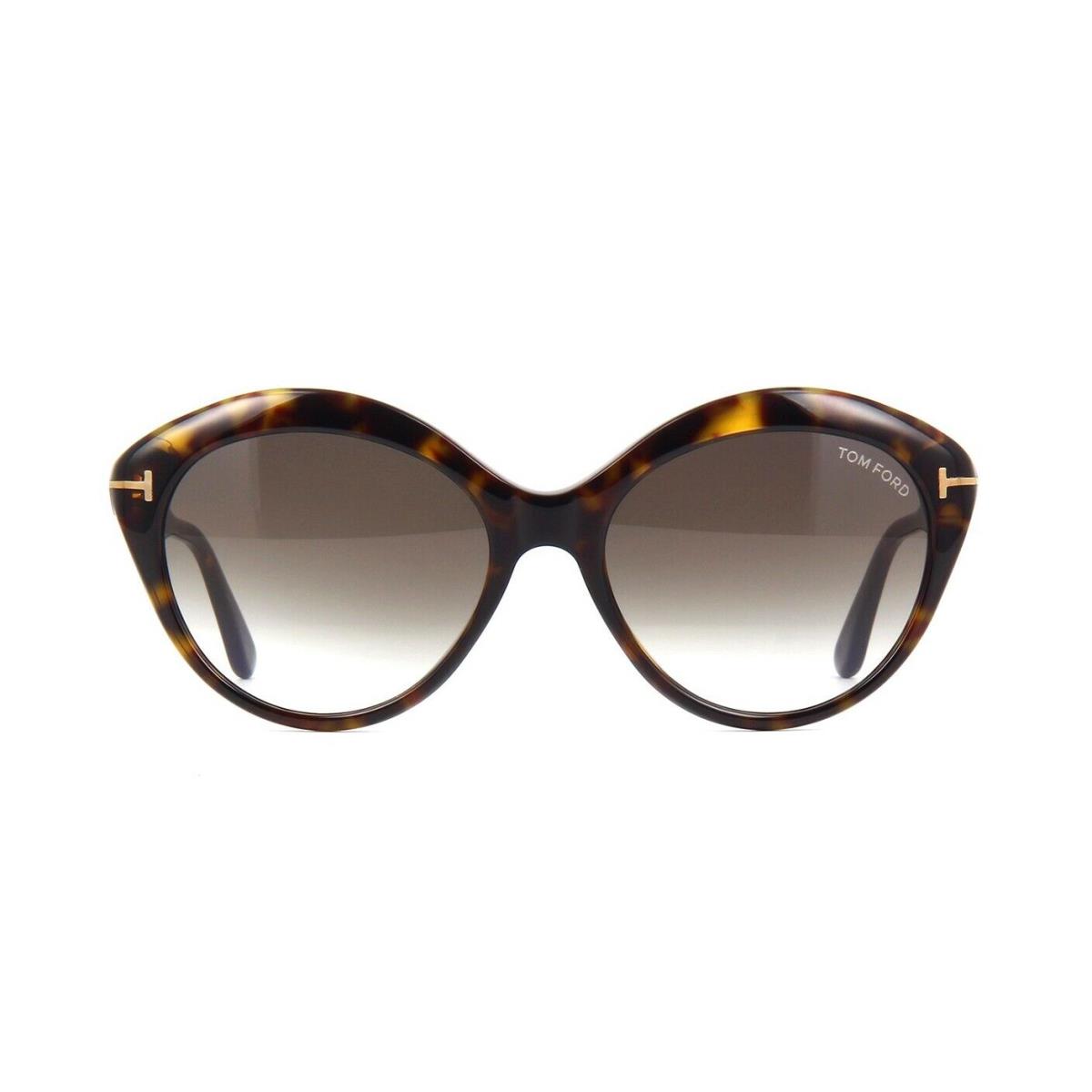 Tom Ford Maxine FT 0763 Dark Havana Gold/roviex Shaded 52K Sunglasses