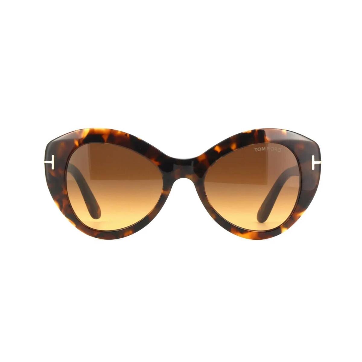 Tom Ford Guinevere FT 1084 Dark Havana/brown Shaded 52F Sunglasses