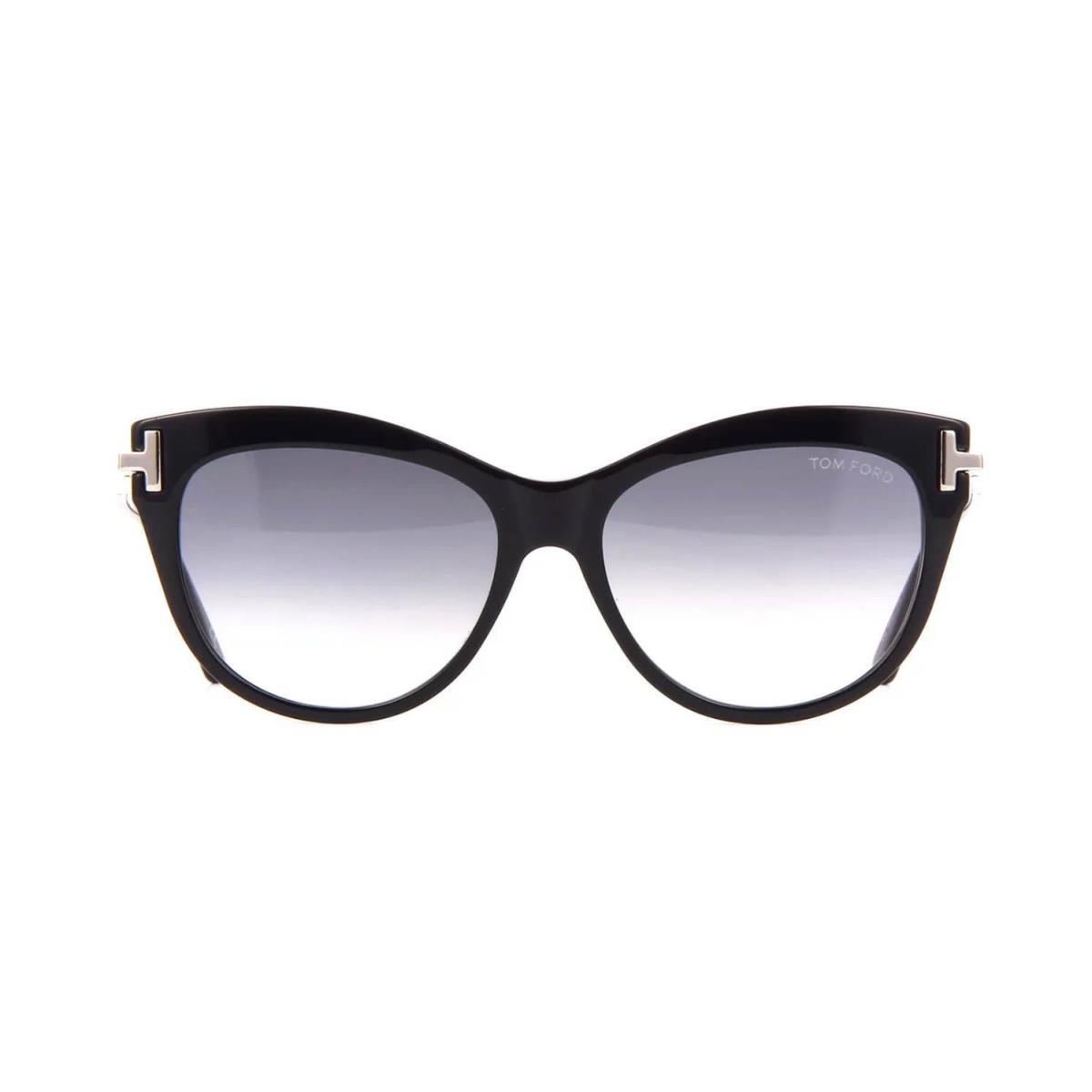 Tom Ford Kira FT 0821 Shiny Black/grey Shaded 01B Sunglasses