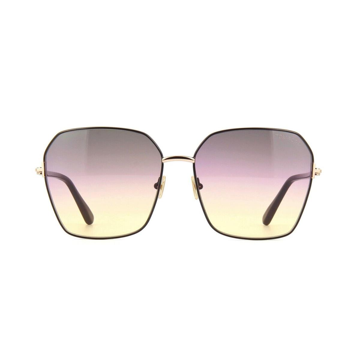 Tom Ford CLAUDIA-02 FT 0839 Black/smoke Pink and Yellow Shaded 01B Sunglasses