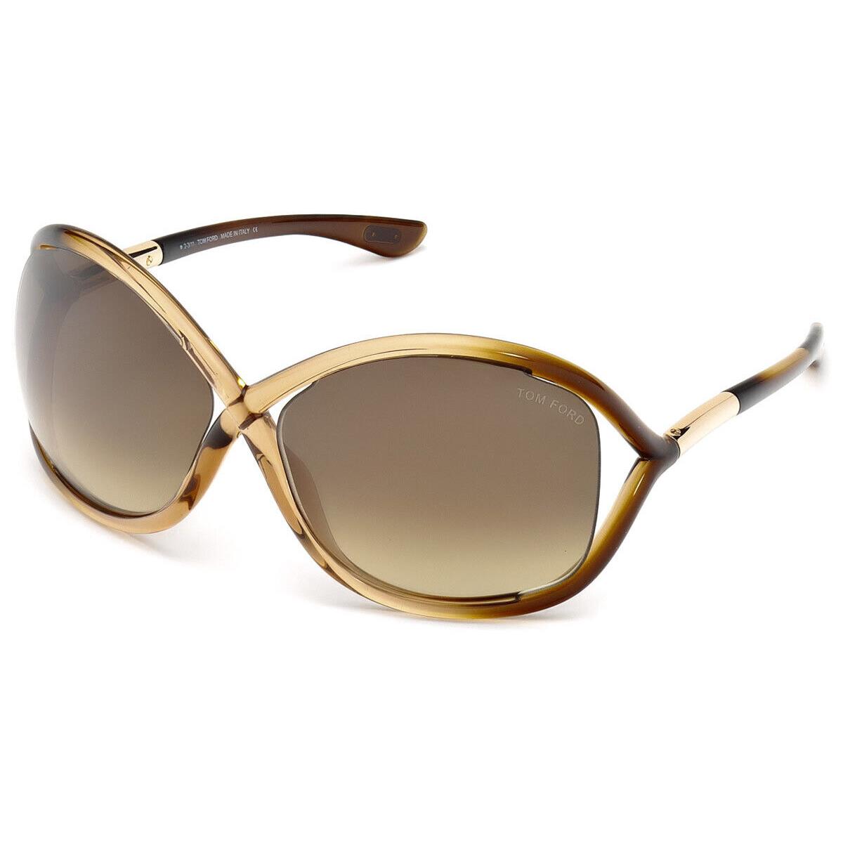 Tom Ford FT0009 Whitney Sunglasses Shiny Transparent Rose Gradient Brown 64mm - Frame: Shiny Transparent Rose / Gradient Brown, Lens: Gradient Brown