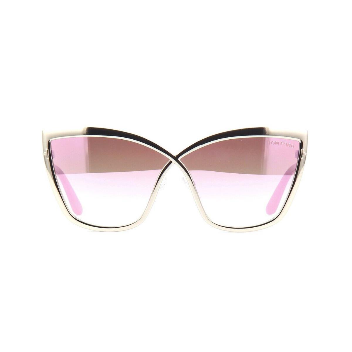 Tom Ford SANDRINE-02 FT 0715 Silver/pink Shaded Silver Mirror 16Z D Sunglasses