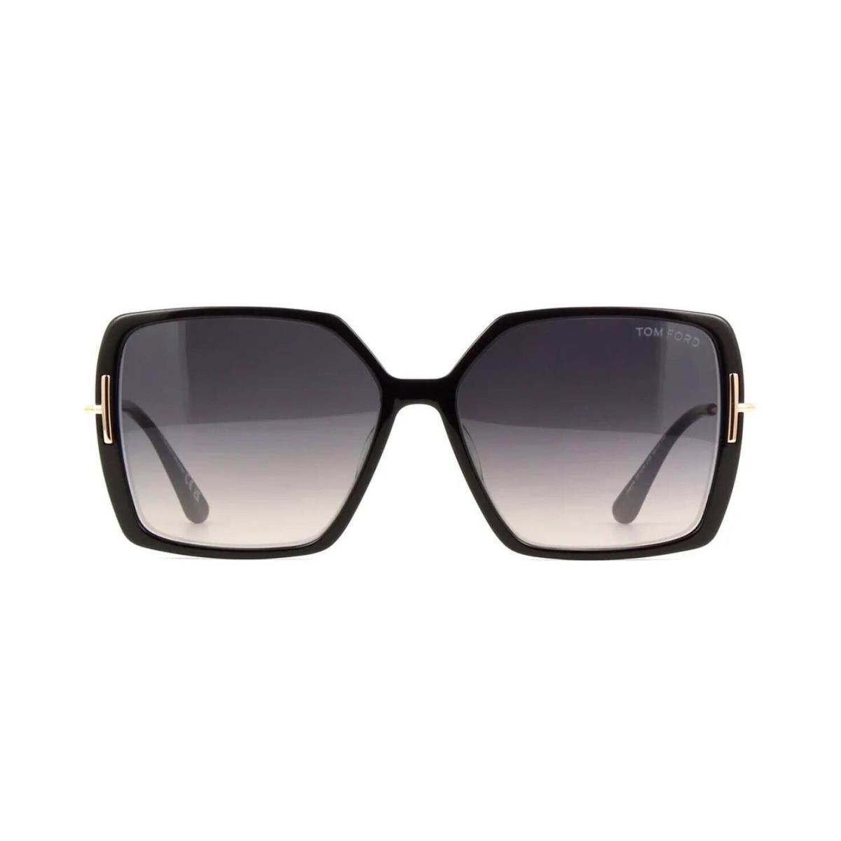 Tom Ford Joanna FT 1039 Shiny Black and Gold/grey Shaded 01B Sunglasses