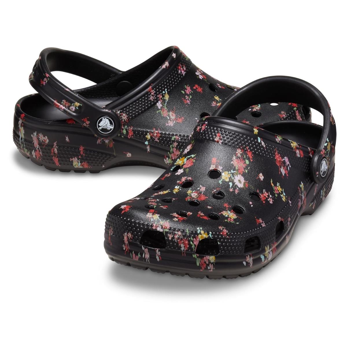 Unisex Clogs Crocs Classic Clog - Seasonal Graphic Black Ditsy