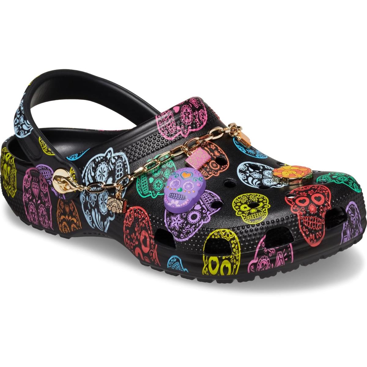 Unisex Clogs Crocs Classic Clog - Seasonal Graphic Black/Multi Dia De Los Muertos