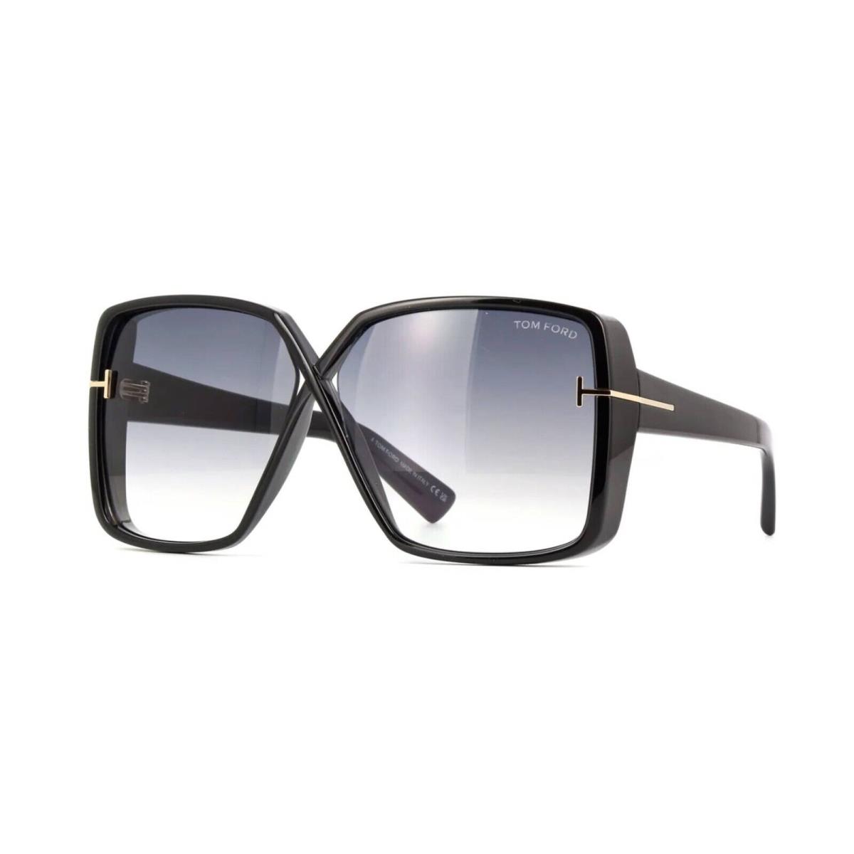 Tom Ford Yvonne FT 1117 Shiny Black/grey Shaded 01B Sunglasses