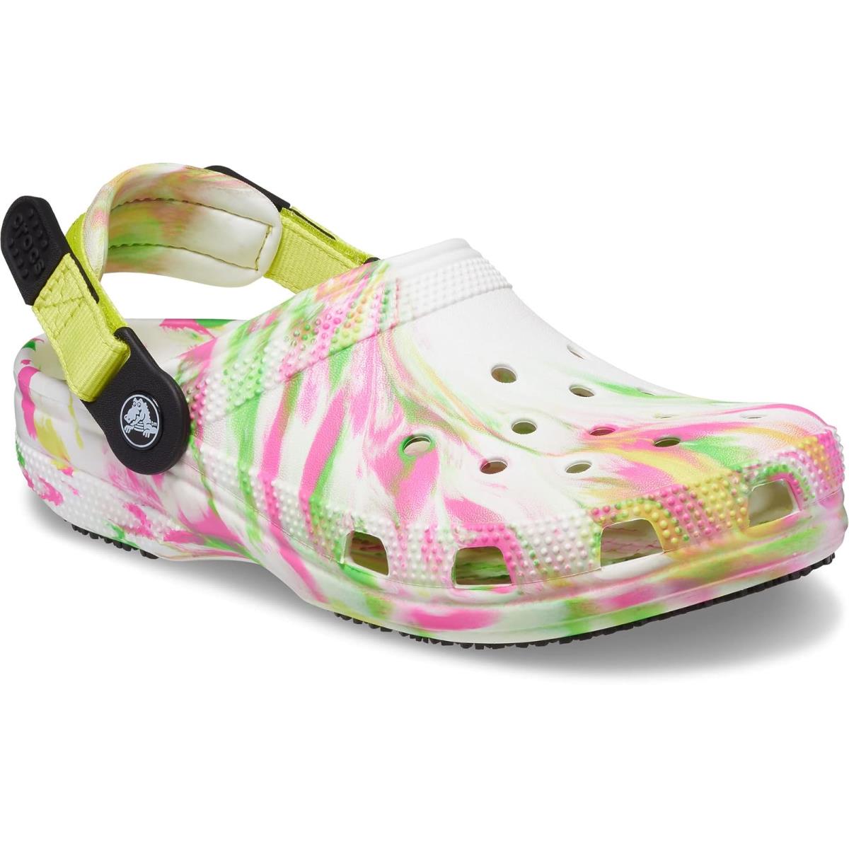 Unisex Clogs Crocs Work Classic Adjustable Slip Resistant Clog Electric Pink/Multi Marbled