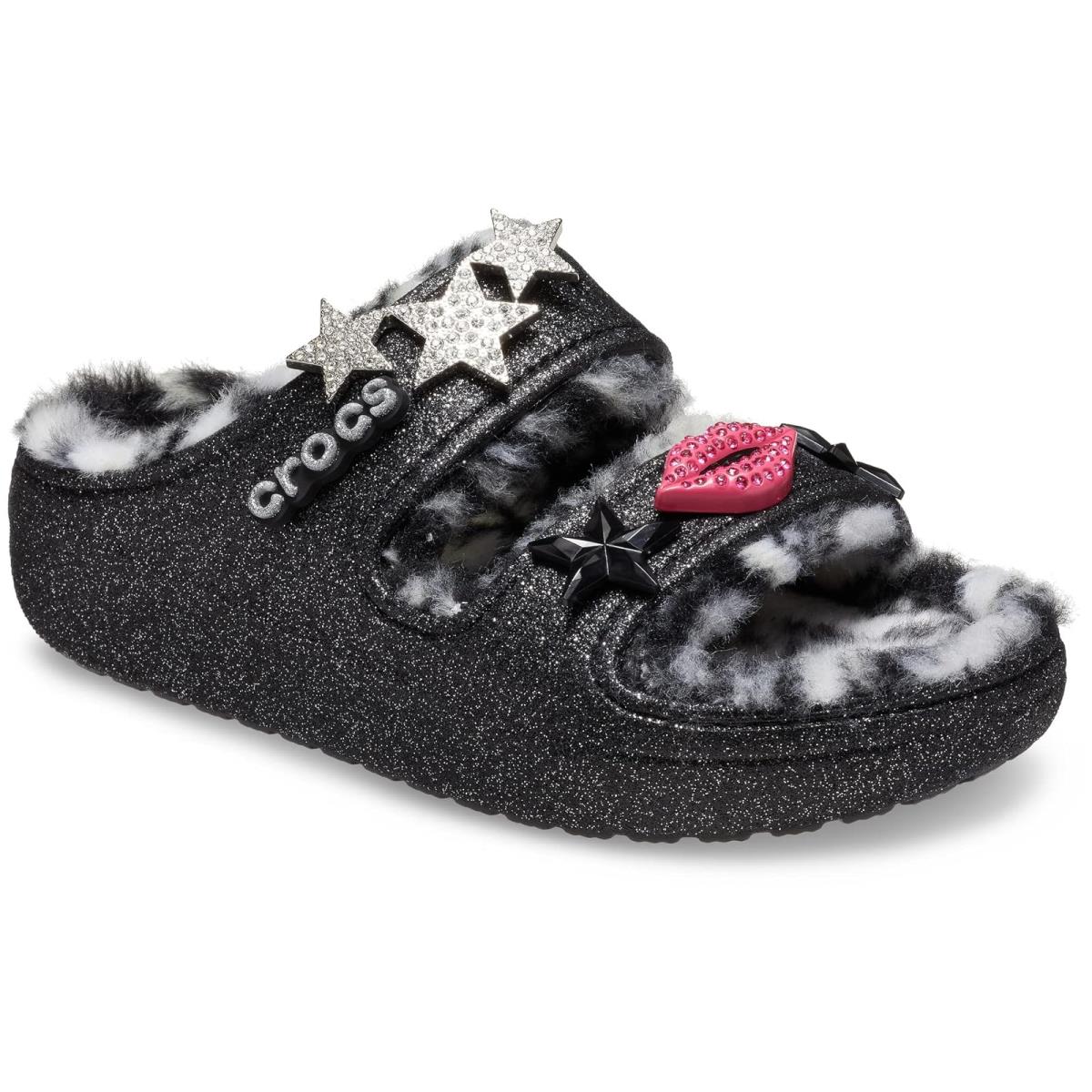 Unisex Sandals Crocs Classic Cozzzy Sandal Black/Multi Disco Glitter