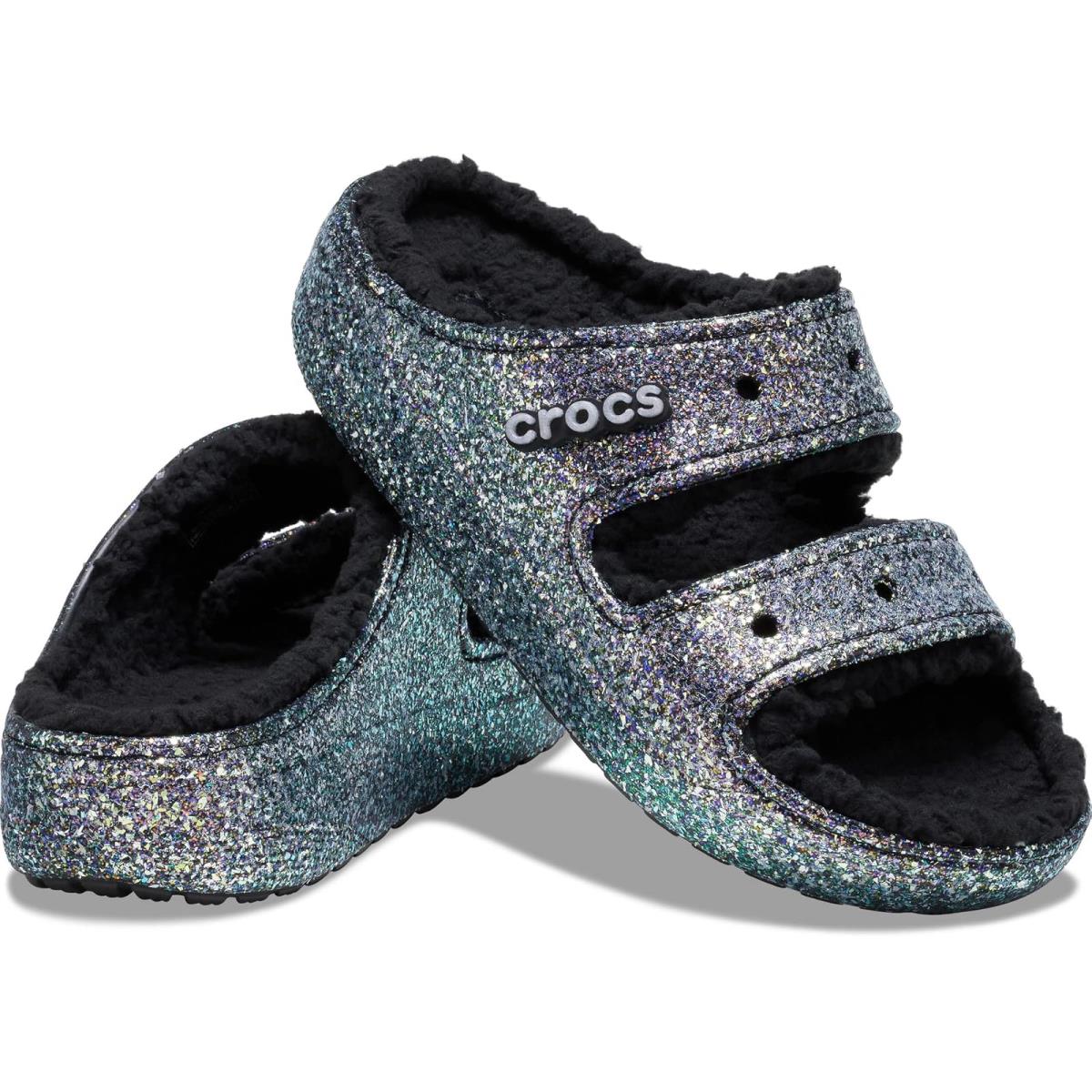 Unisex Sandals Crocs Classic Cozzzy Sandal Black/Multi Glitter