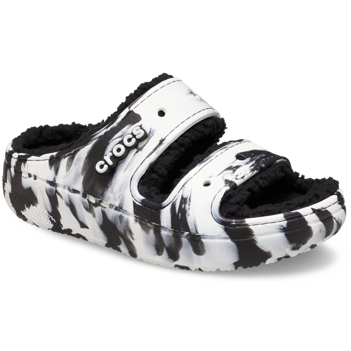 Unisex Sandals Crocs Classic Cozzzy Sandal Black/White Marbled