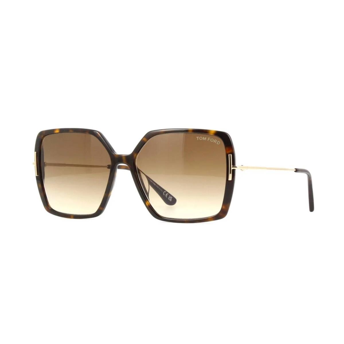 Tom Ford Joanna FT 1039 Dark Havana and Gold/brown Shaded 52F Sunglasses