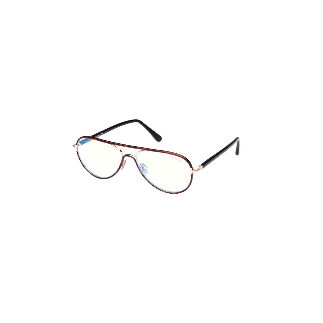 Tom Ford FT5897 053 Red Havana Oval Men`s Eyeglasses