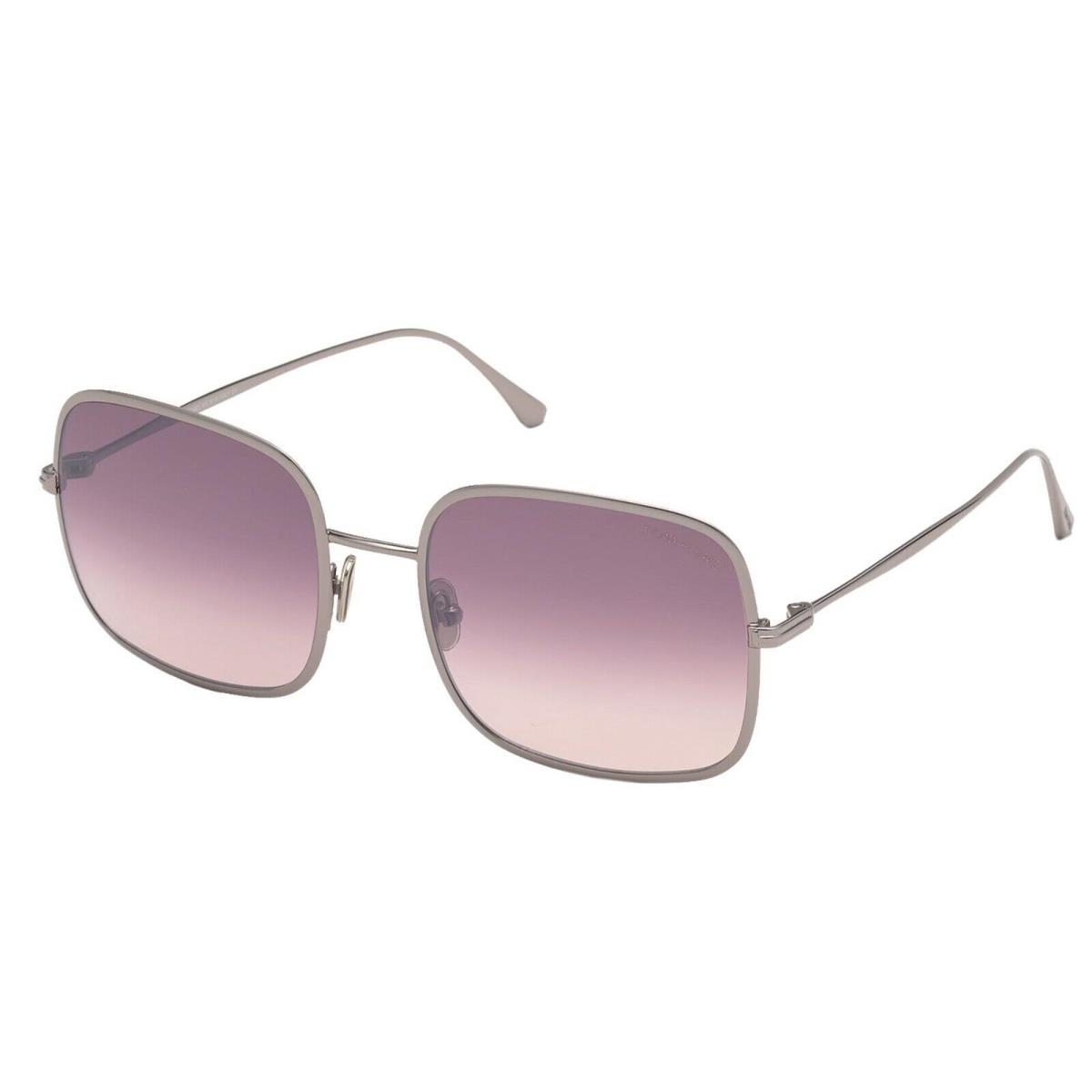 Tom Ford Keira FT 0865 Shiny Light Ruthenium/burgundy Mirrored 14U Sunglasses