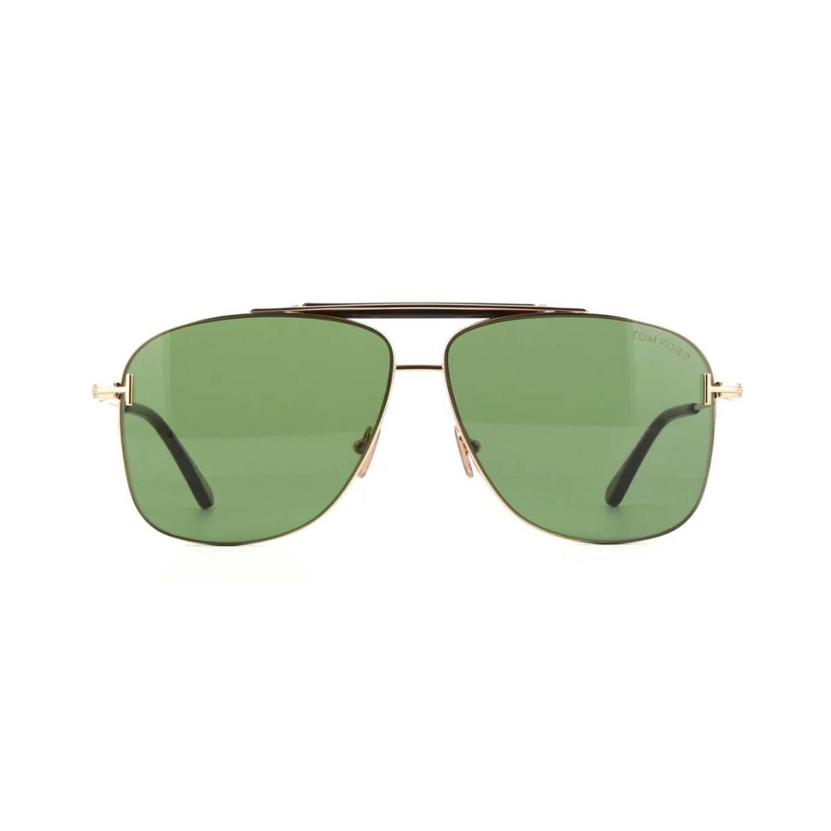 Tom Ford Jaden FT 1017 Gold and Havana/green 28N Sunglasses