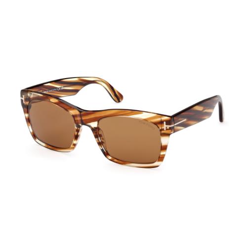 Tom Ford Nico 02 FT1062 56E Coloured Havana/brown Square Men`s Sunglasses