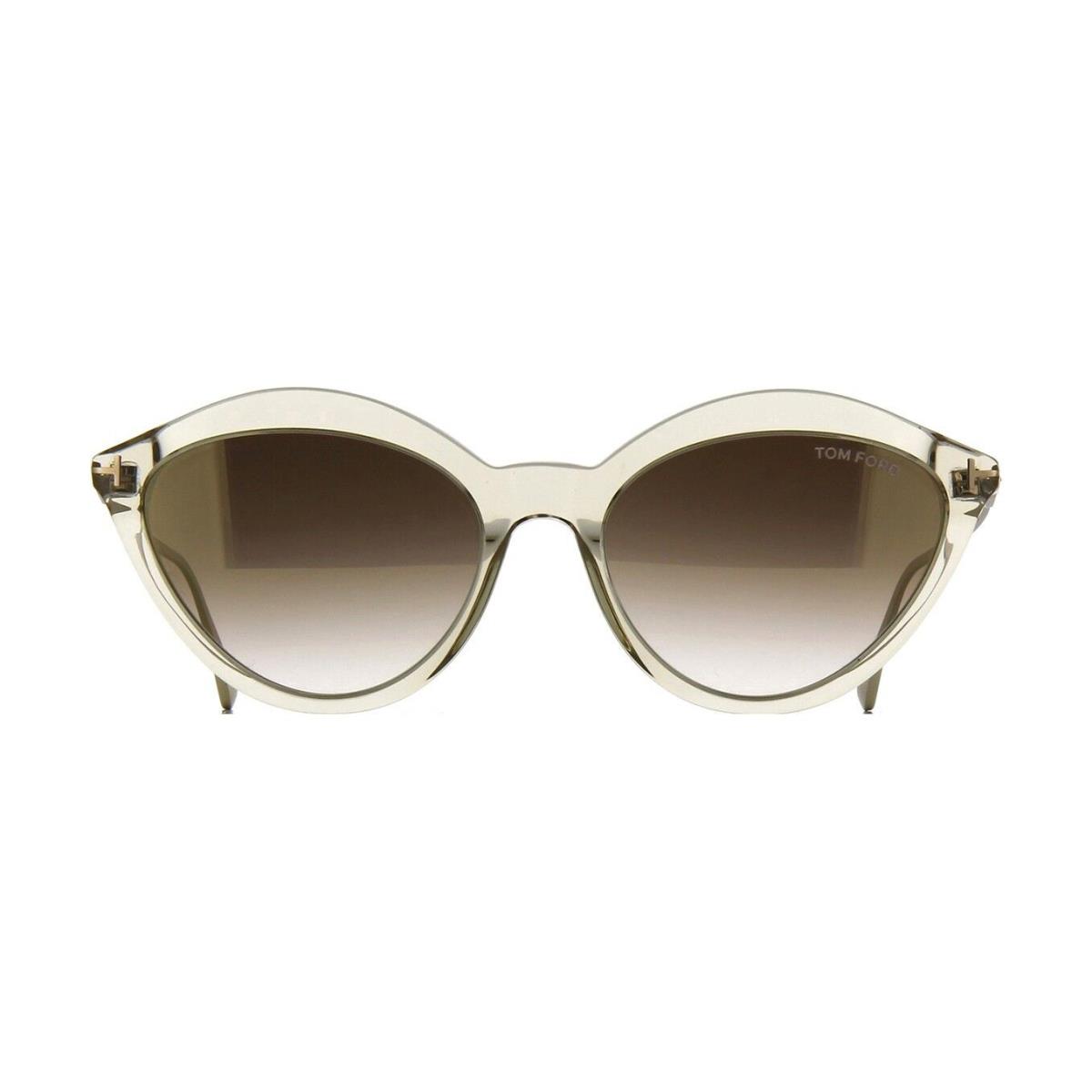 Tom Ford Chloe FT 0663 Beige Crystal/brown Shaded Mirror 20G Sunglasses