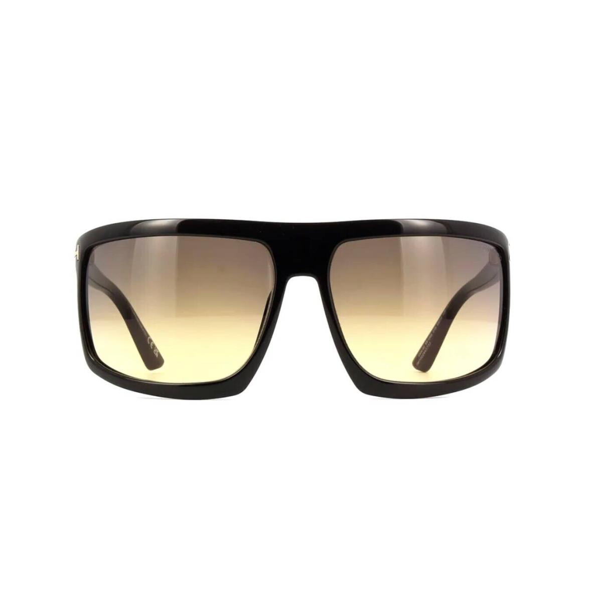 Tom Ford Clint FT 1066 Shiny Black/brown Shaded 01B Sunglasses