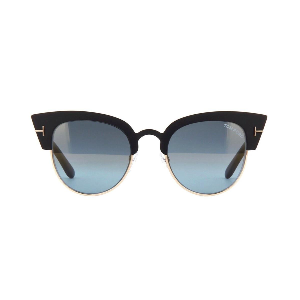 Tom Ford ALEXANDRA-02 FT 0607 Black/blue Gold Flash Mirror 05X Sunglasses