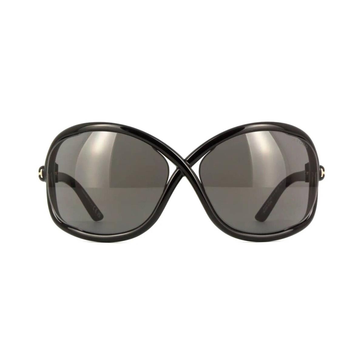 Tom Ford Bettina FT 1068 Shiny Black/grey Shaded 01A Sunglasses - Frame: Shiny Black, Lens: Grey Shaded