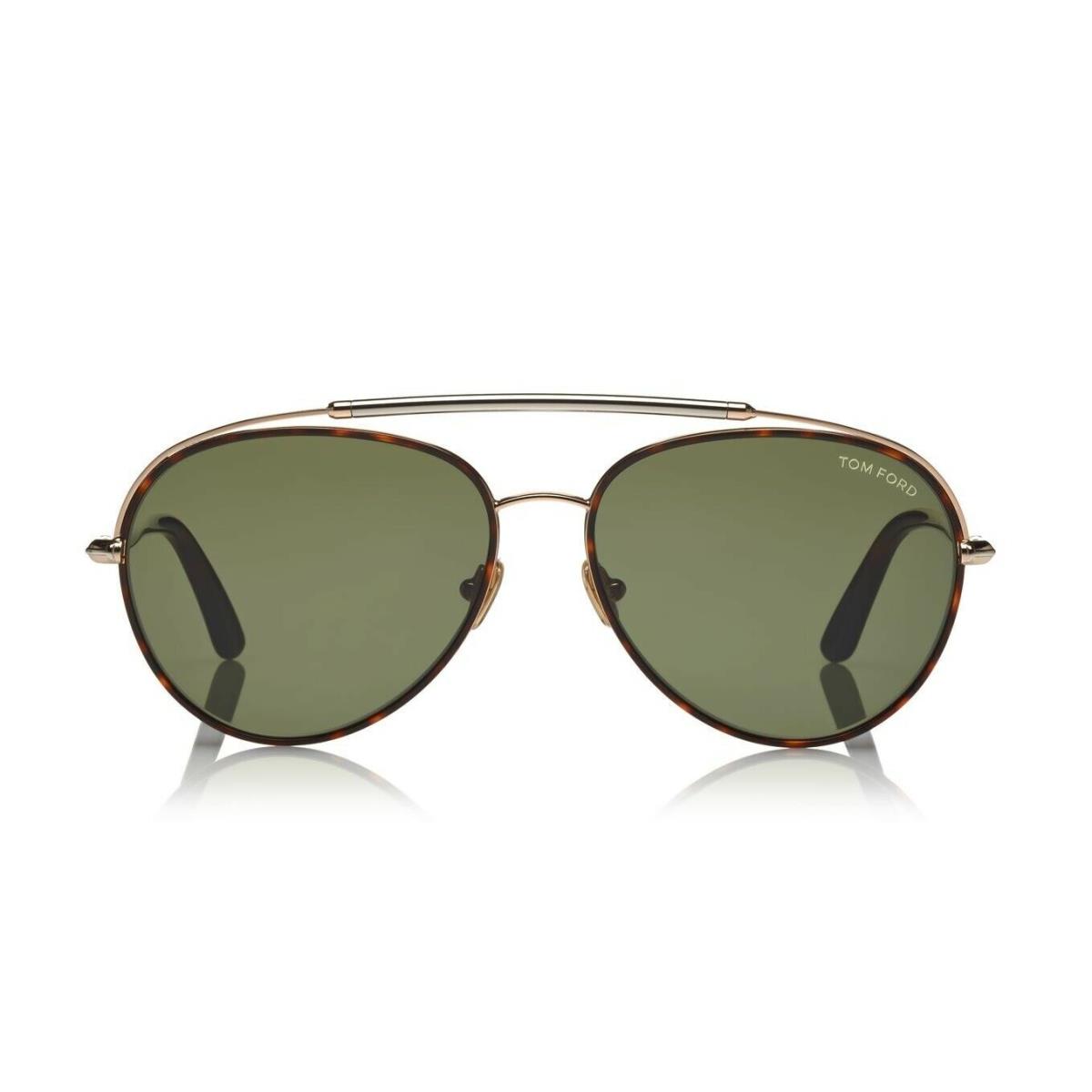 Tom Ford Curtis FT 0748 Dark Havana/green 52N Sunglasses - Frame: Dark Havana, Lens: Green