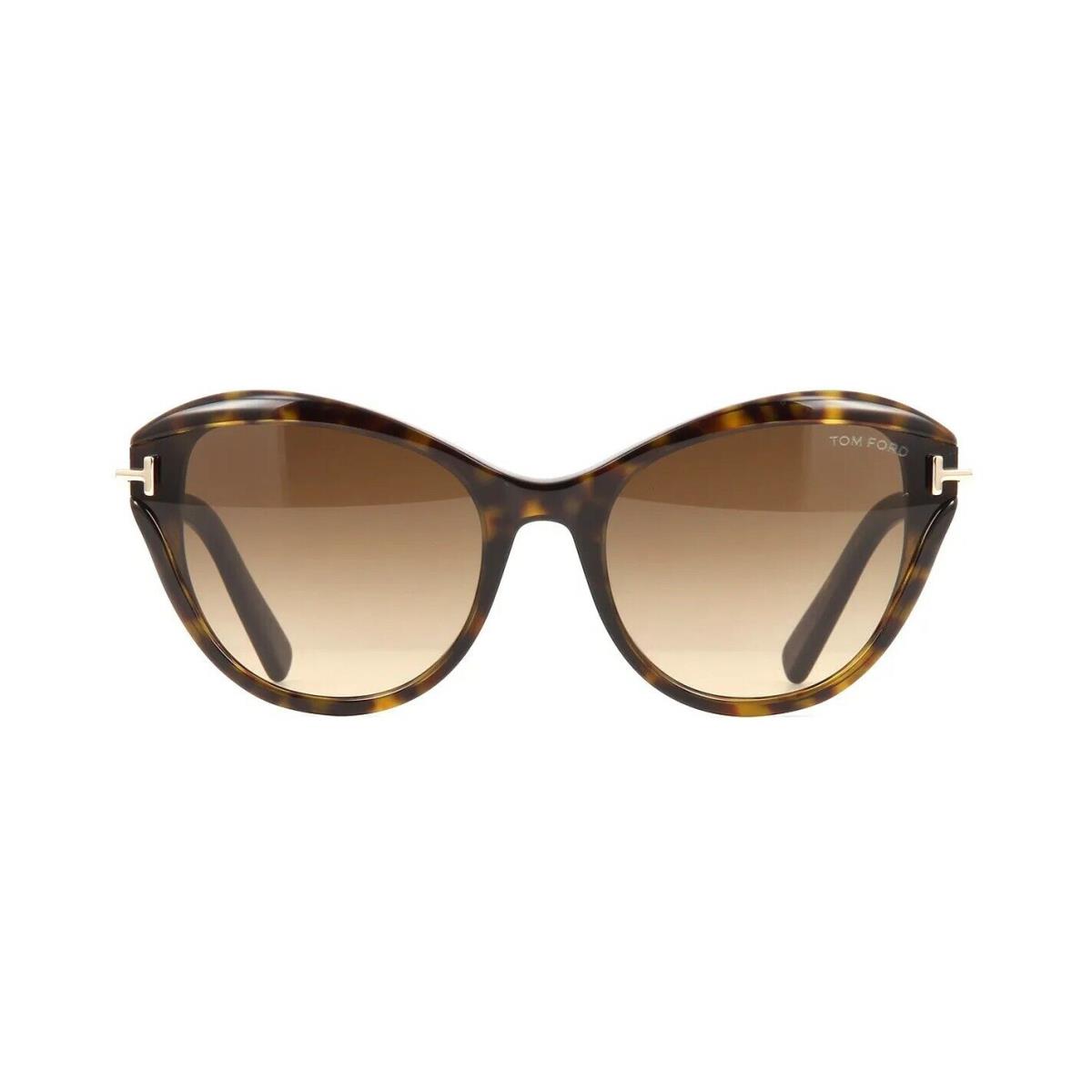 Tom Ford Leigh FT 0850 Dark Havana/brown Shaded 52F Sunglasses