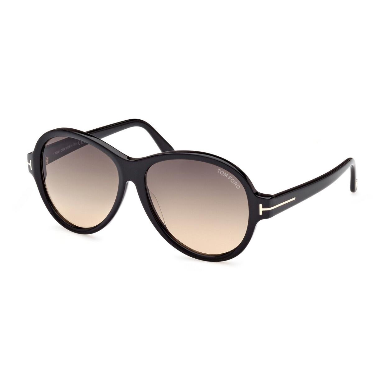 Tom Ford Camryn FT 1033 Shiny Black/dark Grey Shaded 01B Sunglasses