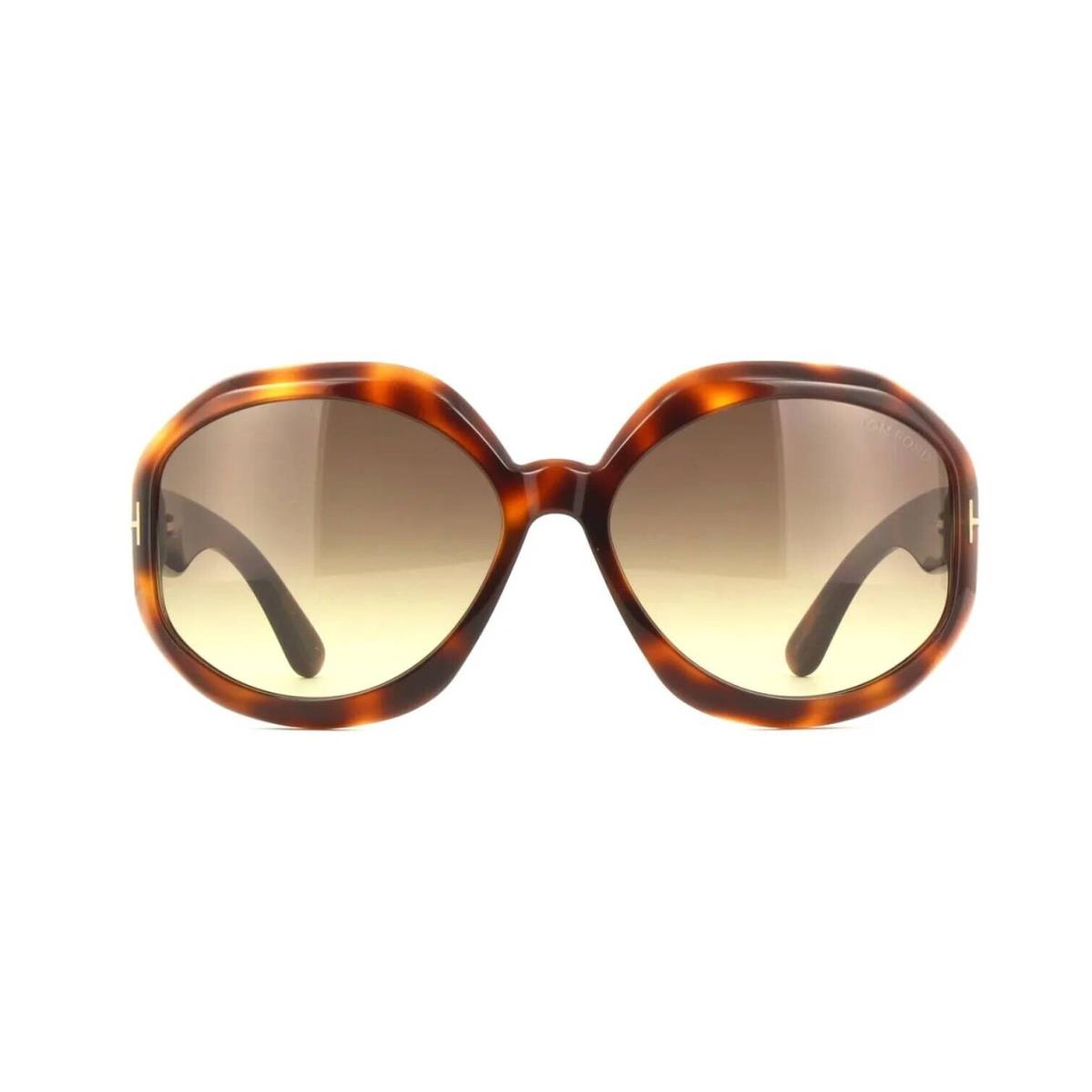 Tom Ford GEORGIA-02 FT 1011 Dark Havana/brown Shaded 52B Sunglasses