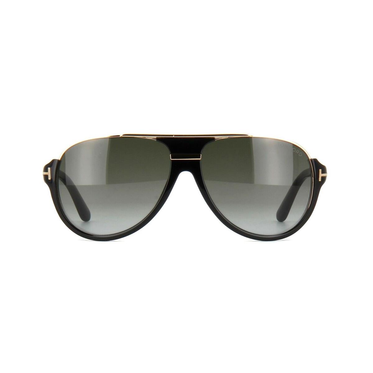 Tom Ford Dimitry FT 0334 Shiny Black Gold/grey Shaded 01P Sunglasses