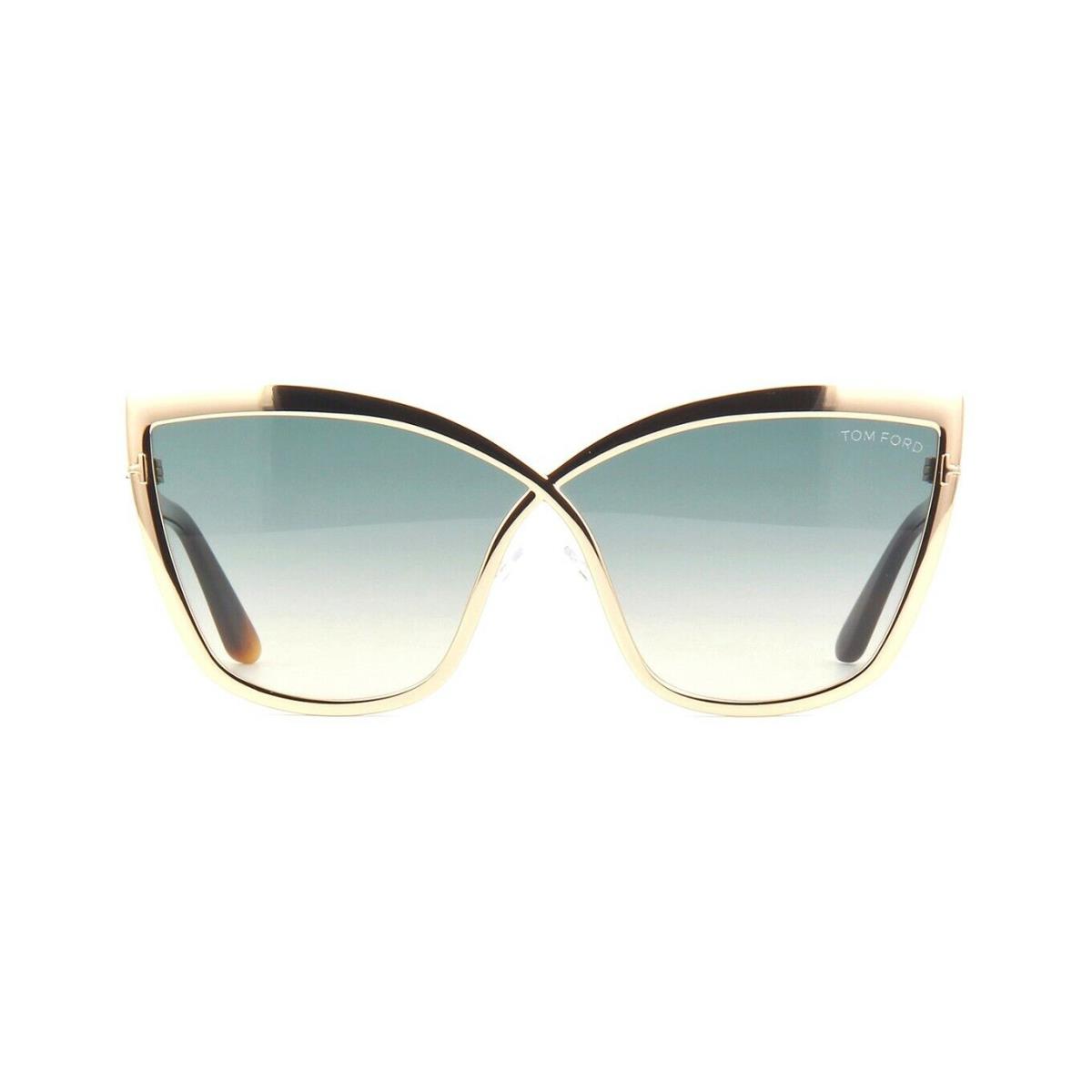 Tom Ford SANDRINE-02 FT 0715 Rose Gold/green Shaded 28P F Sunglasses