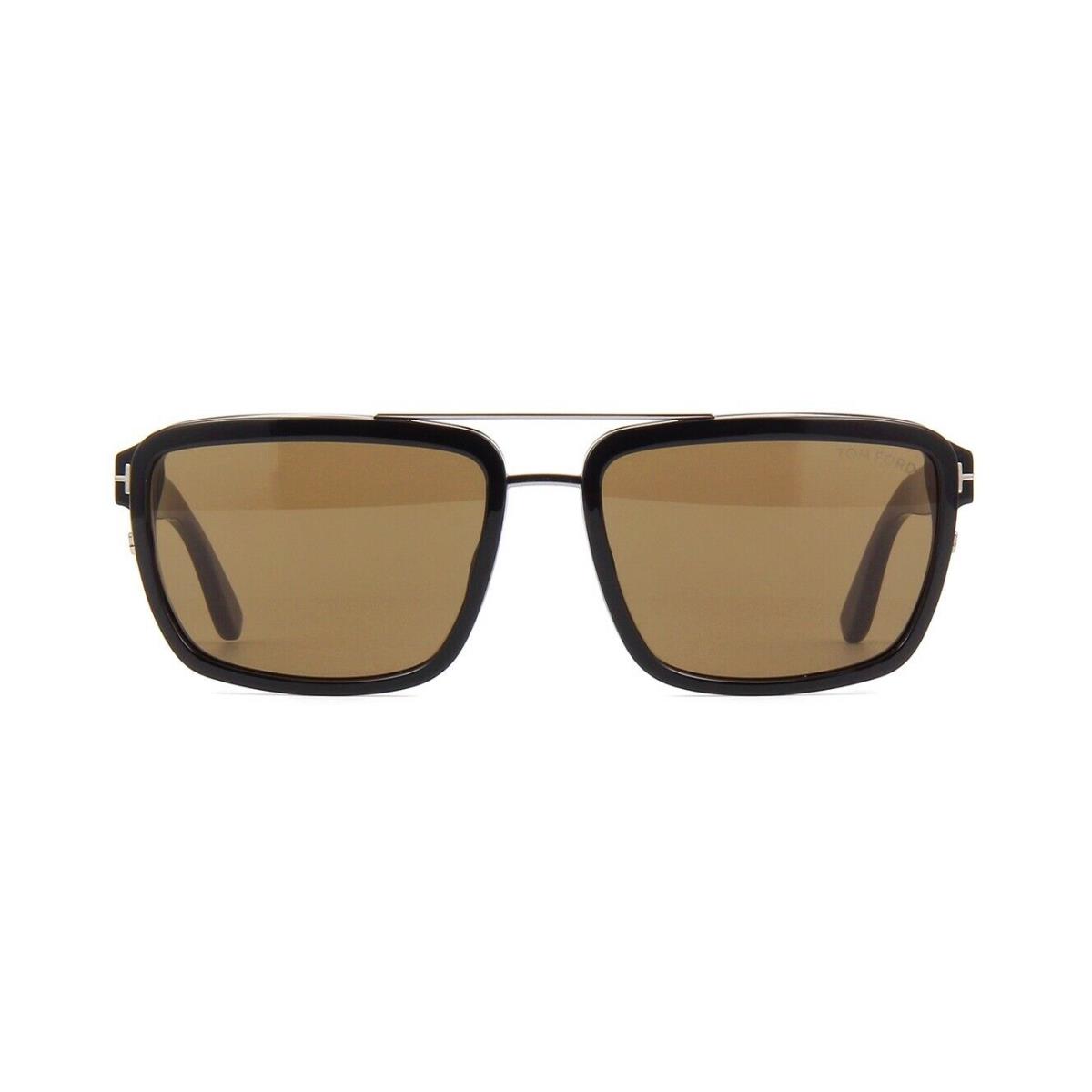 Tom Ford Anders FT 0780 Shiny Black Silver/brown 01J Sunglasses