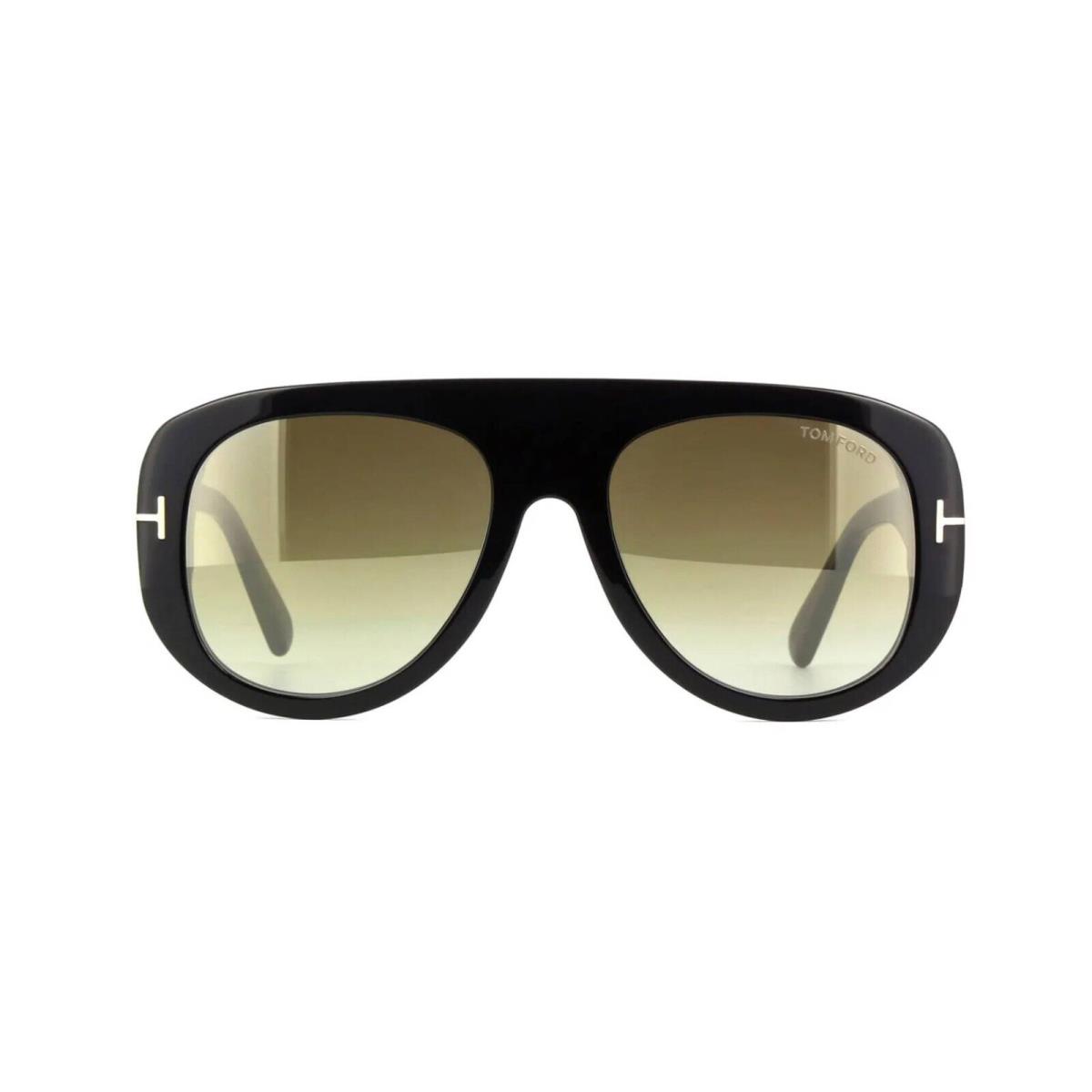 Tom Ford Cecil FT 1078 Shiny Black/brown Shaded Mirrored 01G Sunglasses