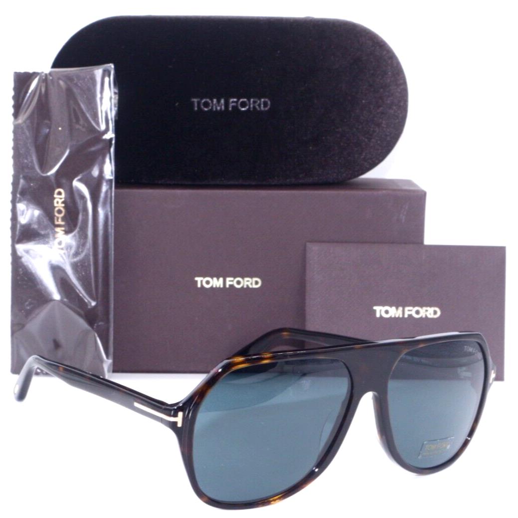 Tom Ford TF 934 52V Hayes Aviator Havana W/blue Lens Sunglasses 59-14