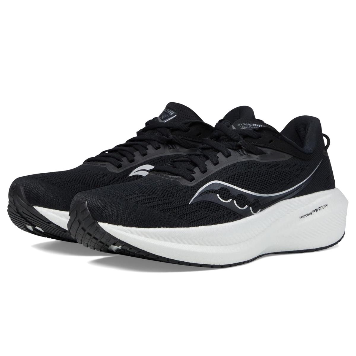 Man`s Sneakers Athletic Shoes Saucony Men`s Triumph 21 Black/White