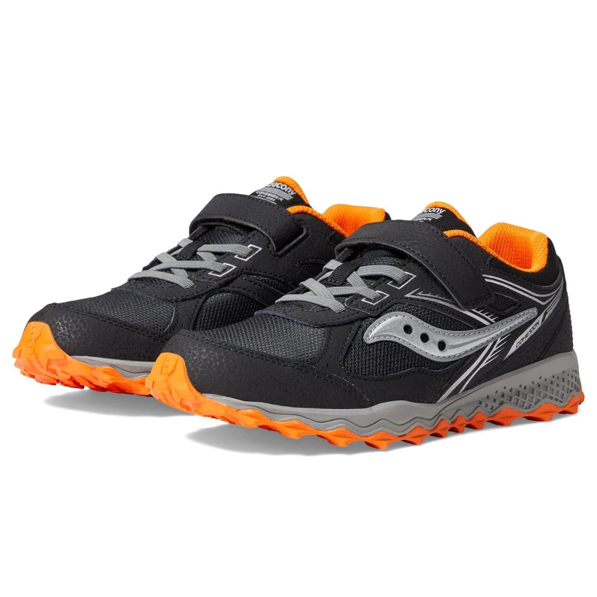 Girl`s Sneakers Athletic Shoes Saucony Kids Black/Orange