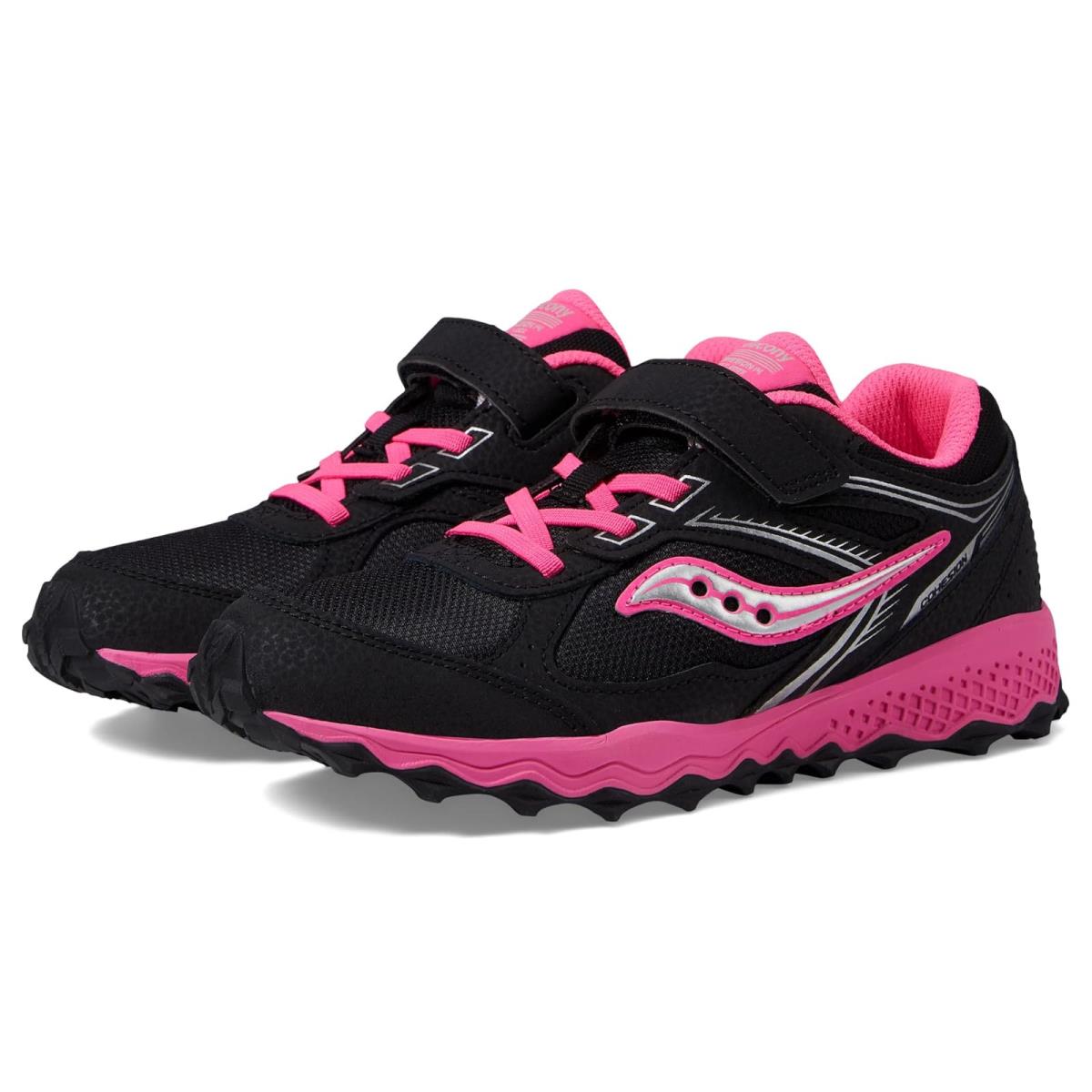 Girl`s Sneakers Athletic Shoes Saucony Kids Black/Pink