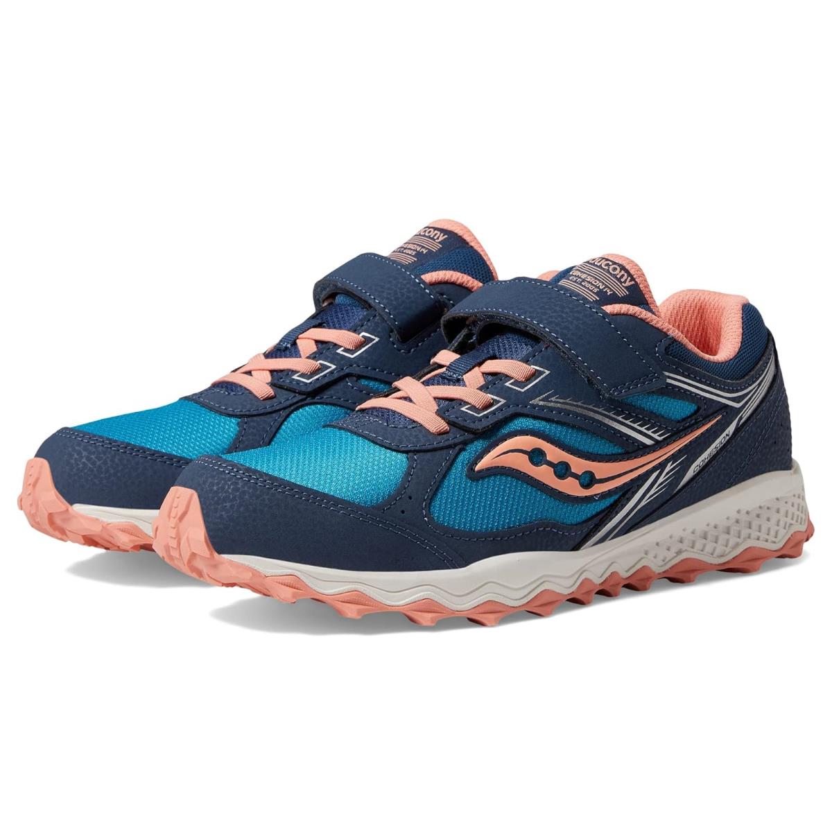 Girl`s Sneakers Athletic Shoes Saucony Kids Navy/Teal/Coral