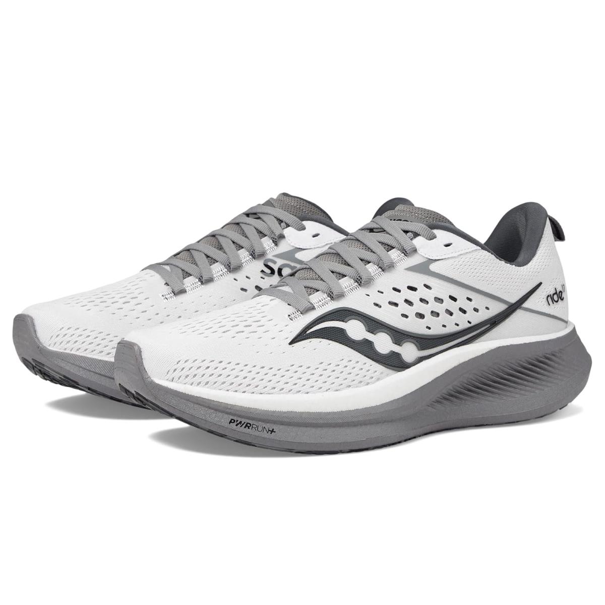 Man`s Sneakers Athletic Shoes Saucony Ride 17 White/Black