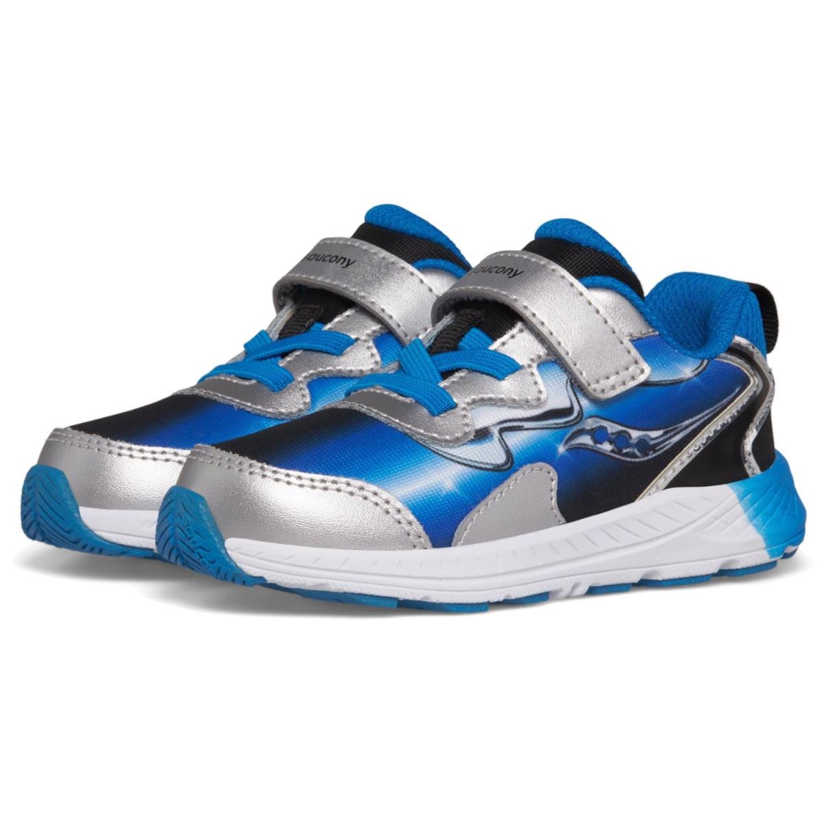 Children Unisex Shoes Saucony Kids Flash A/c 3.0 JR Toddler Black/Blue/Chrome