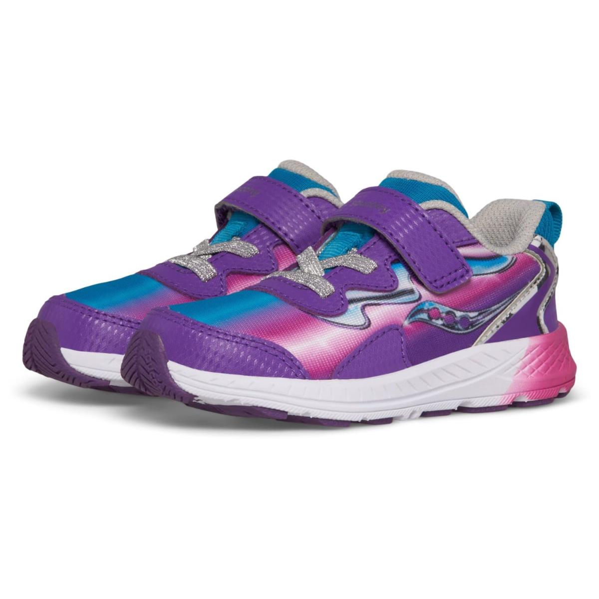 Children Unisex Shoes Saucony Kids Flash A/c 3.0 JR Toddler Teal/Purple/Chrome