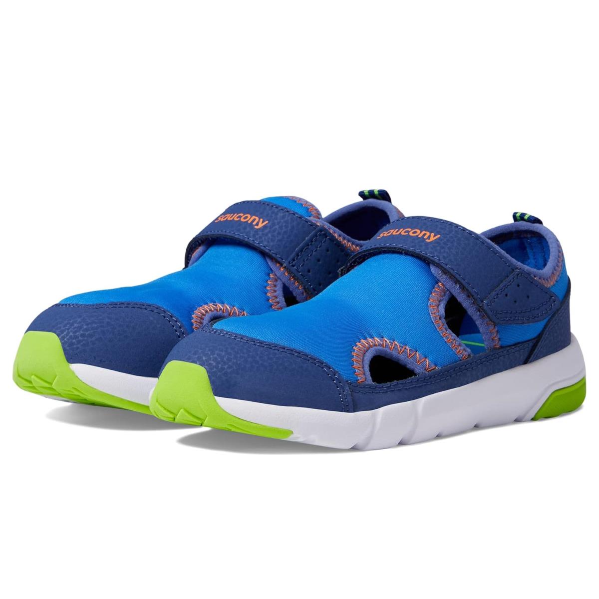 Boy`s Shoes Saucony Kids Quick Splash Toddler/little Kid Blue/Green