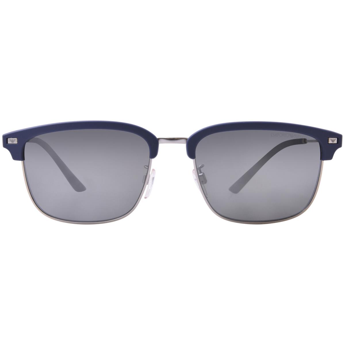 Emporio Armani EA4180 50886G Sunglasses Men`s Matte Blue/silver/grey Mirror 57mm