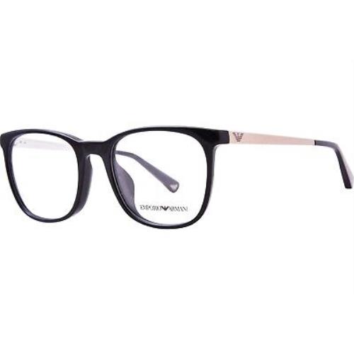 Emporio Armani EA3153F 5378 Eyeglasses Women`s Black Full Rim Pillow Shape 53mm