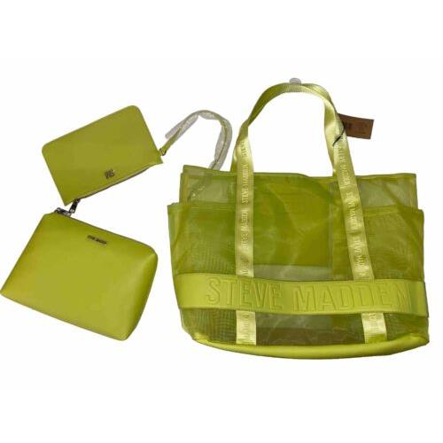 Steve Madden Cyber Lime Bekin Oversized Tote Extras Clutch and Folio Viral