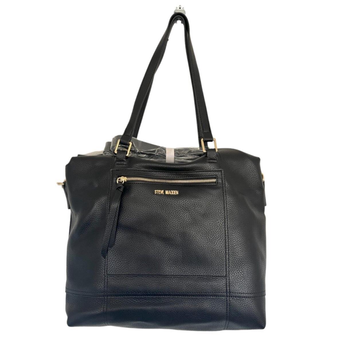Steve Madden Black Btrevor Tote Bag - Handle/Strap: Black, Hardware: Silver, Exterior: Black